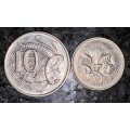 AUSTRALIA SET 10 CENT 1994 & 5 CENT 1981 (1 BID TAKES ALL)