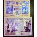 AUSTRIA - SET 100 KRONEN & 50 KRONEN 1902 -SILVER - COLORIZED GOLD FOIL999 CARD