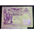 ROMANIA - SET 50 LEI, 10 LEI & 5 LEI  1877 - SILVER - COLORIZED GOLD FOIL999 BIG CARDS