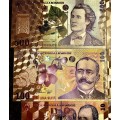 ROMANIA - FULL SET 500 LEI TO 1 LEI - GOLD FOIL999 CARD - AMAZING ART - WITH CERT & FOLDER