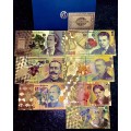 ROMANIA - FULL SET 500 LEI TO 1 LEI - GOLD FOIL999 CARD - AMAZING ART - WITH CERT & FOLDER