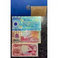 INDONESIA - 100,000 RUPIAH 50,000 RUPIAH & 100RP - COLORIZED GOLD FOIL999 CARD - WITH CERT & FOLDER