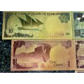 KUWAIT - SET 10 DINARS TO 1/4 DINARS 1968 - COLORIZED GOLD FOIL999 CARD - WITH CERT & FOLDER