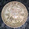 S A UNION SILVER 2 SHILLINGS - 1933 -