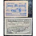 AUSTRIA SET 20 HELLER UNTERGAISBACH & 10 HELLER BURGSCHEIN 1920 UNC NOTGELD (EMERGENCY MONEY)