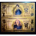 UK - HARRY POTTER SET 5 GALLEONS - COLORIZED GOLD FOIL999 CARD - AMAZING ART -