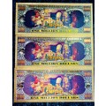 U S A - THE SIMPSONS SET 1 MILLION DOLLARS - COLORIZED GOLD FOIL999 CARD -AMAZING ART-