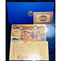 THAILAND - SET 100 BAHT GOLD & 50 BAHT COLORIZED GOLD FOIL999 CARD -AMAZING ART- WITH CERT & FOLDER