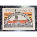 GERMANY 50 PFENNIG - SCHOPPENSTADT - 1921 AUNC NOTGELD (EMERGENCY MONEY) - AMAZING ART