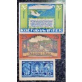 GERMANY SET 50 PFENNIG,25PF & 10 PF 1921 UNC NOTGELD (EMERGENCY MONEY) - AMAZING ART