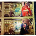 GREAT BRITAIN -- QUEENS PLATINUM JUBILEE SET -- COLORIZED GOLD FOIL999 CARD - WITH CERT & FOLDER