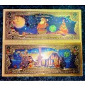 U S A - 2 DOLLARS MERRY CHRISTMAS - COLORIZED GOLD FOIL999 CARD - AMAZING ART -