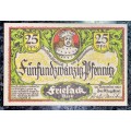 GERMANY 25 PFENNING - FRIESACK - 1921 UNC NOTGELD (EMERGENCY MONEY) - AMAZING ART