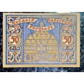 GERMANY 50 PFENNING - PADERBORN - 1920 UNC NOTGELD (EMERGENCY MONEY) - AMAZING ART