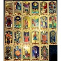 TAROT CARDS & PLAYING CARDS - FULL PACK OF 78 COLORIZED GOLD FOIL999 CARDS - AMAZING ART - IN BOX