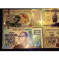 ZIMBABWE - SET ZIM DOLLARS - DECILLION, VIGINTILLION, BICENTILLION - COLORIZED GOLD FOIL999 CARD