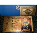 GREAT BRITAIN -- 50 POUNDS KING CHARLES -- COLORIZED GOLD FOIL999 CARD LOVELY ART WITH CERT & FOLDER