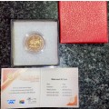 SOUTH AFRICA PROOF OOM PAUL MINTMARK R5 -- 2015 -- MINTAGE ONLY 613 -BOX WITH CERTIFICATE IN CAPSULE