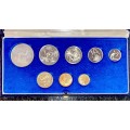 SOUTH AFRICA PROOF SET SILVER R1 TO 1/2 CENT -- 1977 -- IN BLUE SA MINT BOX
