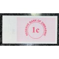 ZIMBABWE ONE DOLLAR AA0417845 GEM UNC 2007 BEARER CHEQUE