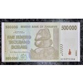 ZIMBABWE 500,000 DOLLARS 2008 UNC