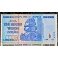 ZIMBABWE FULL SET AA TRILLION DOLLARS - 100 TRILLION, 50, 20 & 10 TRILLION 2008 UNC (1 BID TAKES ALL