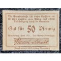 GERMANY 50 PFENNIG - BIENENBURG - 1921 UNC NOTGELD (EMERGENCY MONEY) - AMAZING ART