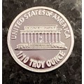 U S A -- MEMORIAL PENNY -- LINCOLN - IN GOD WE TRUST - 1/10 TROY OZ FINE SILVER - 99,99 SILVER ROUND