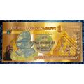 ZIMBABWE - YOTTALILION DOLLARS 10^3000000000000000000003 -- GORILLA -- COLORIZED GOLD FOIL999 CARD