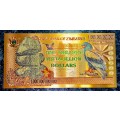 ZIMBABWE - ONE TRILLION YOTTALILLION DOLLARS  -- BATALEUR EAGLE -- COLORIZED GOLD FOIL999 CARD