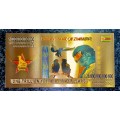 ZIMBABWE - ONE TRILLION YOTTALILLION DOLLARS  -- BATALEUR EAGLE -- COLORIZED GOLD FOIL999 CARD