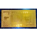 ZIMBABWE - 100 TRILLION DOLLARS 2008 GOLD -- COLORIZED GOLD FOIL999 CARD
