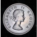 S A UNION SILVER 5 SHILLINGS 1957 VERY GOOD CONDITION SILVER CROWN