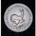 SOUTH AFRICA SILVER 50 CENT 1963 VERY GOOD CONDITION SILVER CROWN SIZE