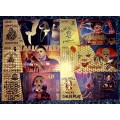 HORROR MOVIES - FREDDIE KRUGER, SCREAM, HALLOWEEN, IT, TRAP, CHUCKY - COLORIZED GOLD FOIL 999 CARDS