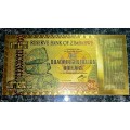 ZIMBABWE - BIG 5 - ONE QUARINGENTILLION DOLLARS 10^1200 AA000001 - GOLD FOIL999 CARD - AMAZING ART -