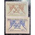 GERMANY SET - 40 PFENNIG & 30 PFENNIG RUHPOLDING 1921 - UNC NOTGELD (EMERGENCY MONEY) - AMAZING ART