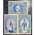 GERMANY SET - SCHEEBEL 1 MARK, 75 PF, 50 PFENNIG 1922 - UNC NOTGELD (EMERGENCY MONEY) - AMAZING ART