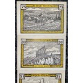 GERMANY SET RIEDER 75 PFENNIG, 50PF, 25PF & 10PF 1921 - UNC NOTGELD (EMERGENCY MONEY) - AMAZING ART