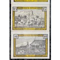 GERMANY SET RIEDER 75 PFENNIG, 50PF, 25PF & 10PF 1921 - UNC NOTGELD (EMERGENCY MONEY) - AMAZING ART