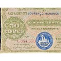 MOZAMBIQUE 50 CENTAVOS LISBOA 5TH NOVEMBER 1914 LORENZO MARQUEZ GREEN ULTRAMARINO