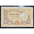 ITALY 100 LIRE 7TH AUGUSTS 1943 WW2 BIG NOTE L35