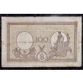 ITALY 100 LIRE 7TH AUGUSTS 1943 WW2 BIG NOTE L35