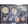 S A MINT UNCIRCULATED SET 1967 ENGLISH & AFRIKAANS -- SILVER R1 TO 1 CENT - SEALED FROM SA MINT