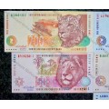 COMPLETE SET OF CL STALS & DECIMALS R200 TO R10 SECOND ISSUE 1994 UNC (1 BID TAKES ALL)