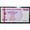 ZIMBABWE AA 750,000 DOLLARS 2008
