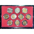 COMPLETE SET OF COMMEMORATIVE R5 COINS 1994 TO 2021 IN LOVELY DISPLAY CASE EACH COIN IN CAPSULE