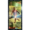 WORLD CUP FOOTBALL - 100 GOAL RONALDO - COLORIZED GOLD FOIL999 CARD -AMAZING ART -