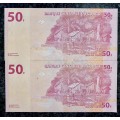 CONGO 50 FRANC IN SEQUENCE KD71842012-211 UNC 2013 (1 BID TAKES ALL)