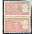 INDIA SET 2 RUPEE TWO DIFFERENT SIGNATURES ND(1 BID TAKES ALL)